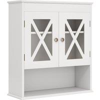 Gymax Bathroom Cabinet Wall Mounted Medicine Cabinet With Adjustable Shelf in White