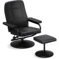 Costway Reclining Chair 360Swivel Recliner with Adjustable Backrest in Black