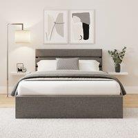 GFW Hudson End Lift Ottoman Bed in Grey | Size: Double