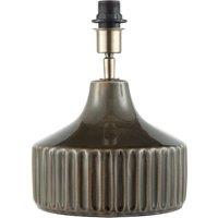 Happy Homewares Deep Forest Green Ceramic Gloss Lamp Base with Brass Lamp Holder in Dark Green