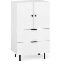 Gymax Sideboard Buffet Cabinet 2-Door Serving Cupboard with Drawers in White