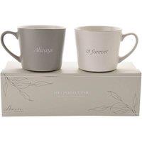 Amore by Juliana Set of 2 Grey & White Mugs - Always & Forever