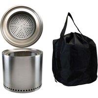 VFM e-Store Smokeless Firepit Heat Resistant Base Portable 38cm x 32cm Silver X 1 | Size: 38 cm x 32 cm