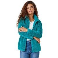 Roman Women's Soft Sherpa Fleece Jacket in Jade | Size: Medium