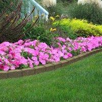 Primrose Rubber Lawn Edge Border for Reducing Weed Growth in Earth 1.2m in Grey