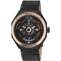 Stella Solar Power Swiss Quartz Multi Dial, Blue/Black Handmade Italian Leather Watch