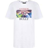 House of Holland Women's Cyber Bully' White Tee | Size: Medium