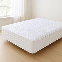Divan Bed Direct Open Coil Memory Sprung Quilted Mattress in White | Size: Small Double