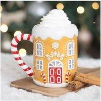 KDMD Candy Cane Gingerbread House Mug in Yellow