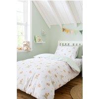 Bianca 'Mini Moo Cow' Reversible Cotton Duvet Cover Set in White | Size: Single