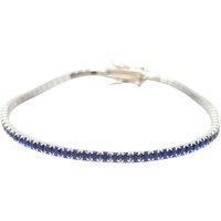 Harfi Women's Sapphire Gemstone Sterling Silver Tennis Bracelet | Size: 18 inches