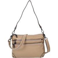 Womens Real Leather Cross Body Shoulder Bag Classic Style Olivia Beige