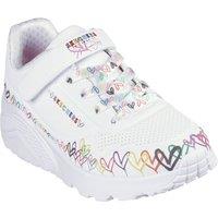 Skechers Women's Uno Lite Heart Craze Trainers in White | Size: 2