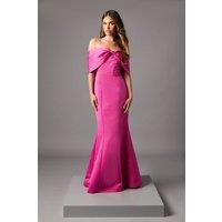 Coast Women's Bardot Bow Effect Fishtail Maxi Occasion Dress in Pink | Size: 10