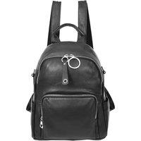 House of Leather Women's Womens Real Leather Fashion Backpack Casual Style Eliza Grey in Black | Size: Medium