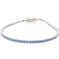Harfi Women's Blue Topaz Gemstone Silver Tennis Bracelet | Size: 18 inches