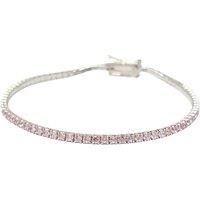 Harfi Women's Pink Tourmaline Gemstone Silver Tennis Bracelet | Size: 18 inches