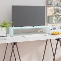 Berkfield Home TV Stand/Monitor Riser Glass Green 70x30x13 cm | Size: 70 x 30 x 13 cm