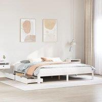 Berkfield Home Bed Frame with Drawers without Mattress White 200x200 cm