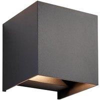 Netlighting Glover CCT LED Outdoor Up Down Wall Lamp Matt Black Paint & Clear Glass 300040006000K IP44