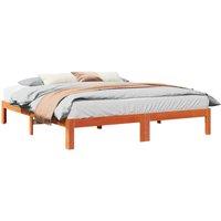 Bed Frame without Mattress Wax Brown 180x200 cm Super King Solid Wood Pine