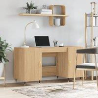 Berkfield Home Desk Sonoma Oak 140x50x75 cm Engineered Wood in Brown | Size: 140 x 50 x 75 cm