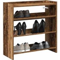 Berkfield Home Shoe Rack Old Wood 60x25x62 cm Engineered Wood in Brown | Size: 60 x 25 x 62 cm
