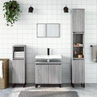Berkfield Home Bathroom Cabinet Grey Sonoma 30x30x190 cm Engineered Wood | Size: 30 x 30 x 190 cm