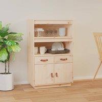 Berkfield Home Highboard 67x40x108.5 cm Solid Wood Pine in Brown