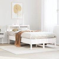Bed Frame without Mattress White 120x200 cm Solid Wood Pine