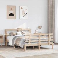 Berkfield Home Bed Frame with Headboard without Mattress 120x200 cm in Brown | Size: Small Double