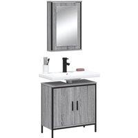 Berkfield Home 2 Piece Bathroom Furniture Set Grey Sonoma Engineered Wood