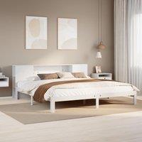 Berkfield Home Bookcase Bed without Mattress White 200x200cm Solid Wood Pine | Size: 200x200 cm