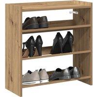Berkfield Home Shoe Rack Artisan Oak 60x25x62 cm Engineered Wood in Brown | Size: 60 x 25 x 62 cm