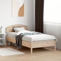 Berkfield Home Bed Frame without Mattress 75x190 cm Small Single Solid Wood Pine in Brown