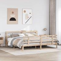 Berkfield Home Bed Frame with Headboard without Mattress 180x200 cm Super King in Brown