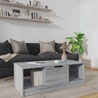 Berkfield Home Coffee Table Grey Sonoma 102x50x36 cm Engineered Wood | Size: 102 x 50 x 36 cm