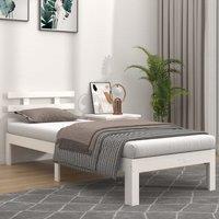 Berkfield Home Bed Frame White Solid Wood 90x190 cm Single