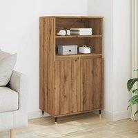 Berkfield Home Highboard Artisian Oak 60x36x110 cm Engineered Wood in Brown | Size: 60 x 36 x 110 cm