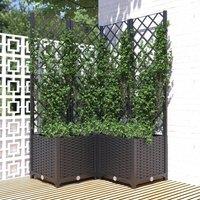 Berkfield Home Garden Planter with Trellis Black 80x80x136 cm PP | Size: 80 x 80 x 136 cm