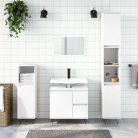 Berkfield Home Bathroom Cabinet White 30x30x190 cm Engineered Wood | Size: 30 x 30 x 190 cm