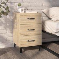 Berkfield Home Bedside Cabinet Sonoma Oak 40x40x66 cm Engineered Wood in Brown | Size: 40 x 40 x 66 cm