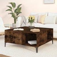 Berkfield Home Coffee Table Smoked Oak 80x80x36.5 cm Engineered Wood in Brown