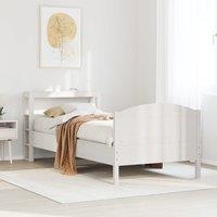 Berkfield Home Bed Frame without Mattress White 75x190 cm Small Single Solid Wood Pine