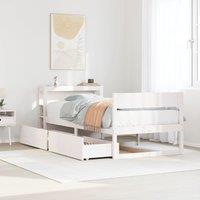 Bed Frame without Mattress White 90x190 cm Single Solid Wood Pine