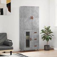 Berkfield Home Highboard Concrete Grey 69.5x34x180 cm Engineered Wood
