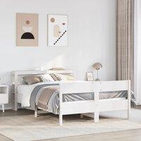 Berkfield Home Bed Frame without Mattress White 120x190 cm Small Double Solid Wood Pine