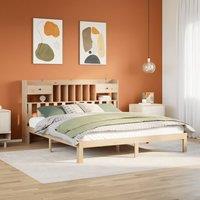 Berkfield Home Bookcase Bed without Mattress 180x200cm Solid Wood Pine in Brown | Size: Super King