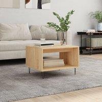 Berkfield Home Coffee Table Sonoma Oak 60x50x40 cm Engineered Wood in Brown | Size: 60 x 50 x 40 cm
