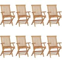 Berkfield Home Garden Chairs 8 pcs Solid Teak Wood in Brown